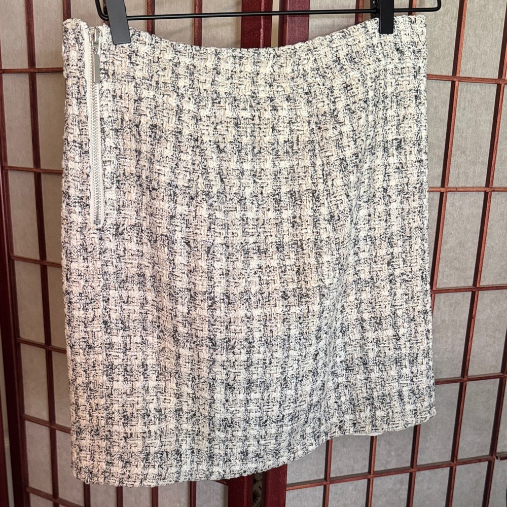 Rachel Zoe Textured A-Line Skirt in Black and Cream